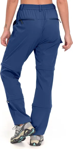 Miniatura 2 de Little Donkey Andy Pantalones convertibles elásticos para mujer, pantalones de senderismo de secado rápido con cremallera