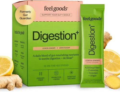 Miniatura 12 de Feel Goods Gut Guardian, Mezcla de bebida en polvo para la salud digestiva, polvo de fibra probiótica con prebióticos y L glutamina para la salud