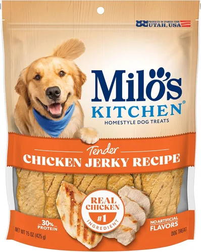 Miniatura 18 de Milo's Kitchen Homestyle - Golosinas para perros, rebanadas de salchicha de pollo y manzana, 18 onzas, altas en proteínas, sin sabores artificiales