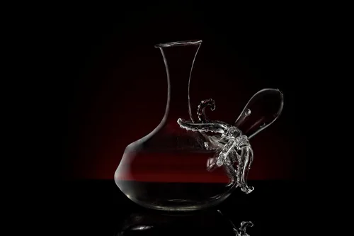 Miniatura 6 de Octopus Tentacle - Decantador de vidrio hecho a mano decorativo para vino o whisky con acabado de bronce antiguo, juego de decantador de vidrio