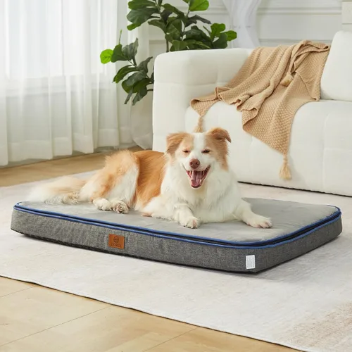 Miniatura 11 de LIORCE Cama grande para perros de espuma viscoelástica, camas ortopédicas de 4 pulgadas de grosor para perros grandes, cama impermeable para perros