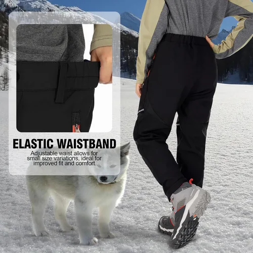 Miniatura 4 de Toomett Pantalones cargo de nieve para niños, niñas y niños al aire libre con forro polar suave Shell senderismo pesca esquí pantalones aislados