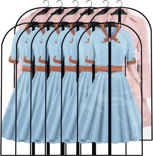 Miniatura 13 de Bolsas de ropa para colgar ropa, bolsa de traje transpirable (juego de 12) fundas con cremallera, bolsas de ropa de PEVA, bolsas protectoras