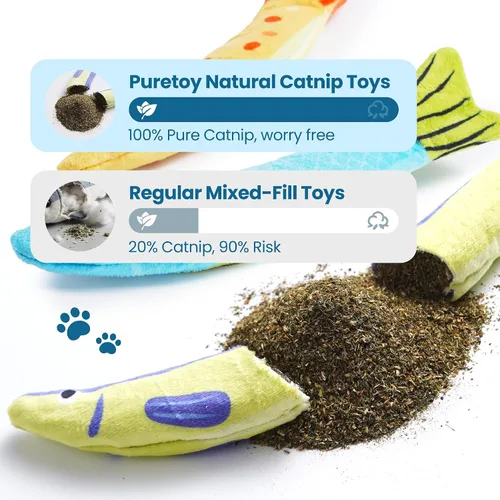 Miniatura 2 de Juguetes de hierba gatera, [12000 mg] Juguetes extra grandes para gatos de interior, 100% natural norteamericano de hierba gatera flexible, sonido
