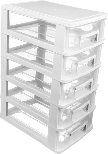 Divisores de cajones Cajón Unidad de almacenamiento de escritorio, Gabinete tipo de plástico, Organizador de caja de almacenamiento, Cinco capas