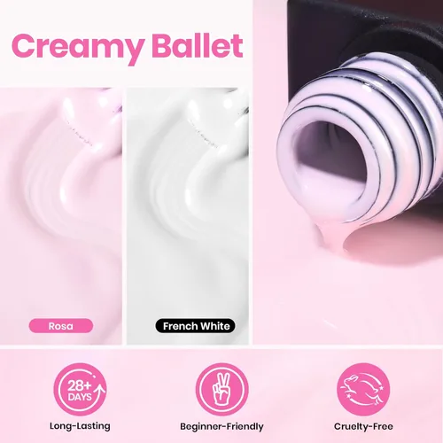 Miniatura 28 de Beetles - Kit de esmalte de uñas de gel rosa nude con lámpara de uñas LED UV, 6 piezas, kit de iniciación, gel base, capa superior, juego de esmalte