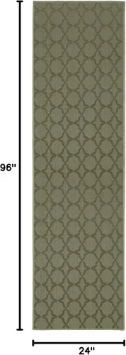 Miniatura 261 de Garland Rug Sparta - Alfombra antideslizante de polipropileno de 2 pies x 12 pies, color negro, ideal para salas de estar y pasillos, elegante