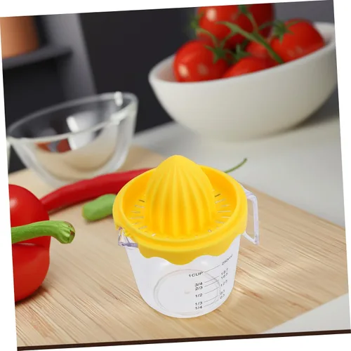 Miniatura 8 de VANZACK Mini exprimidor de limón portátil, exprimidor manual con mango y taza medidora para frutas cítricas, fácil de usar y extractor ligero