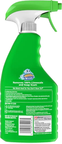 Miniatura 9 de Scrubbing Bubbles Mega Limpiador de Baño y Ducha en Spray, Acción Espumosa Elimina el Sarro y la Suciedad, Aroma a Lluvia, 32 onzas