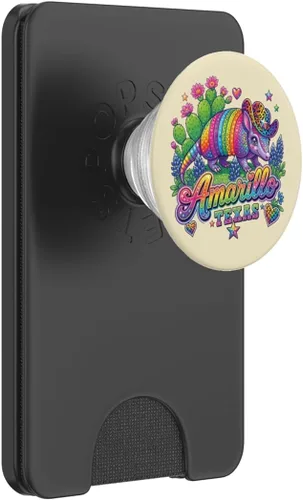 Miniatura 8 de Amarillo Texas Rainbow Armadillo Cowboy 80s Retro Souvenir PopSockets Adhesive PopGrip