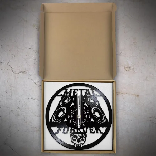 Miniatura 7 de Reloj de pared de música de metal pesado, 12 pulgadas, 7 tipos de reloj de pared LED de música rock, reloj de pared de cuarzo silencioso sin tictac