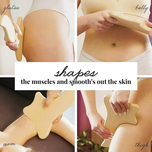 Miniatura 4 de tuuli Accesorios Maderotherapy Set de madera masajeador Rodillo trasero Celulitis Dispositivo de drenaje linfático Copa sueca