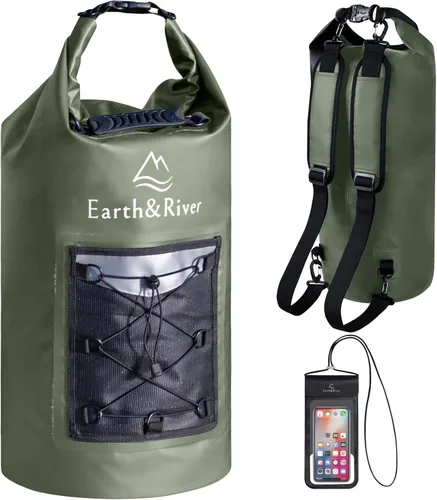 Miniatura 18 de EARTH&RIVER Mochila seca impermeable de alta calidad, extra gruesa, protección para todas las actividades acuáticas y campamentos, bolsa seca ligera