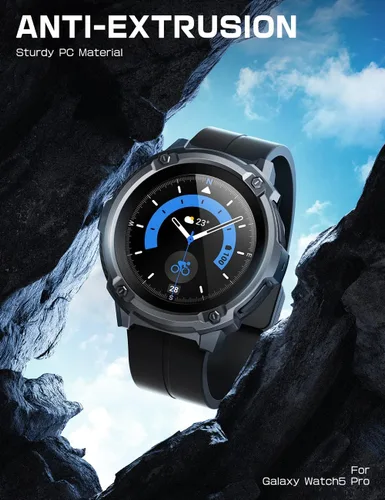 Miniatura 4 de SUPCASE Unicorn Beetle - Funda protectora resistente para Galaxy Watch 5 Pro de 1.772 in (2022), con 2 protectores de pantalla (negro)