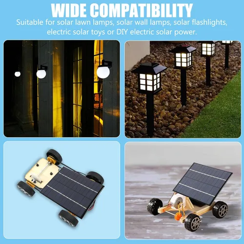 Miniatura 4 de 2pcs Panel Solar 2W 12V DIY Batería Cargador Solar Tablero + Clip Tigre Negro X 2