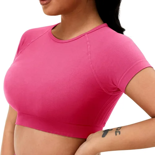 YEOREO Amplify - Camiseta de manga corta sin costuras para mujer, para entrenamiento, gimnasio, yoga, camisetas atléticas