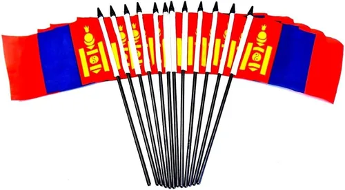Miniatura 104 de Paquete de 12 banderas de escritorio de oficina en miniatura de poliéster internacional de 4 x 6 pulgadas, 1 docena de banderas pequeñas de 4 x 6