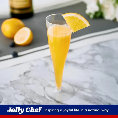 Miniatura 5 de JOLLY CHEF Paquete de 50 Copas Flauta de Champán de Plástico Desechables de 4.5 oz, Copas de Champán de Plástico Transparente Adecuadas para Bodas