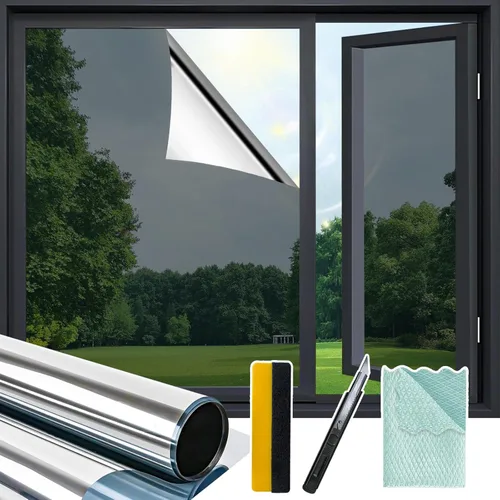 Miniatura 12 de Niviy Película de Privacidad para Ventana Película de Vidrio Esmerilado Película de Ventana sin Pegamento Cubierta para Puerta de Ventana para Negro