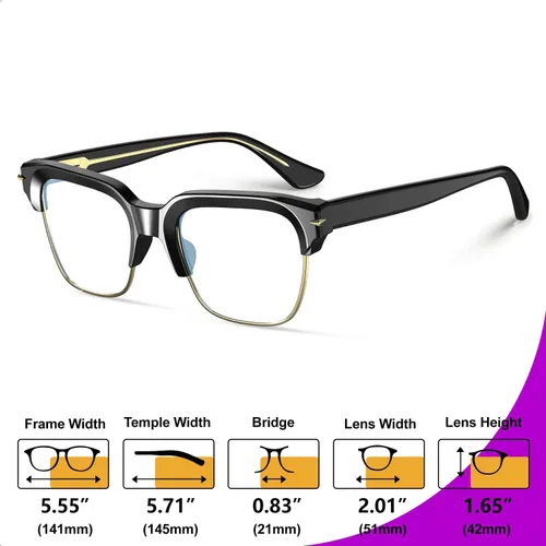 Miniatura 8 de VISOONE Light Weight TR90 Blue Light Blocking Glasses Frame Vision Protector Men Women ELBERT