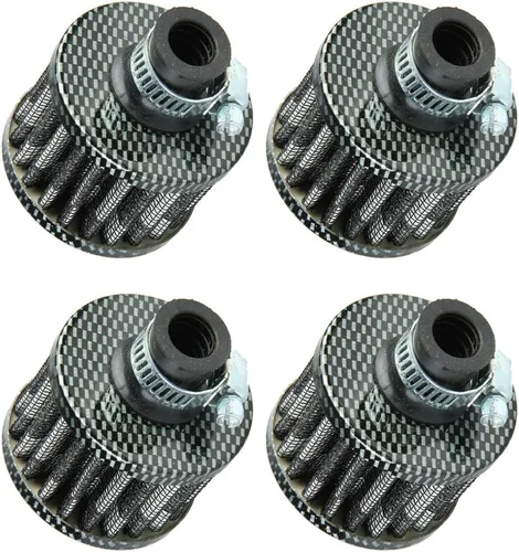 Miniatura 9 de ESUPPORT 0.157 x 0.472 in Mini negro universal coche motor cono frío limpio filtro de entrada de aire Turbo respiradero