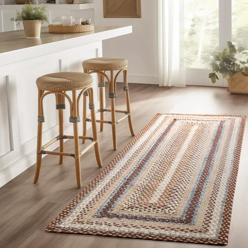 Miniatura 26 de Super Area Rugs Alfombra Trenzada Estilo Granja de 20x30 Pulgadas - Alfombra de Algodón Natural Suave para Baño, Cocina, Entrada - Alfombra Tejida