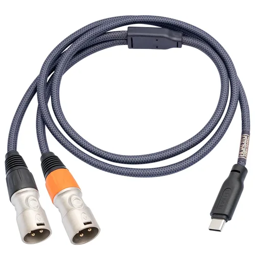 Miniatura 9 de Cable de audio USB C a doble XLR macho - 3.3 pies, estéreo de 32 bits/384 Khz, compatible con teléfonos móviles, altavoces activos y amplificadores