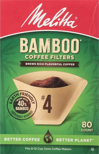 Miniatura 12 de Melitta Filtros de café en cono #4, bambú, 80 unidades (paquete de 6), 480 filtros en total, se adapta a todas las cafeteras de cono de 8 a 12 tazas