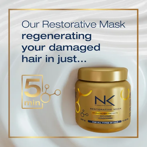 Miniatura 4 de NK Professional Care – Mascarilla Restauradora – Hidratación y Protección – Anti-Frizz y Acondicionador con Niacinamida, Pantenol, Vitamina C