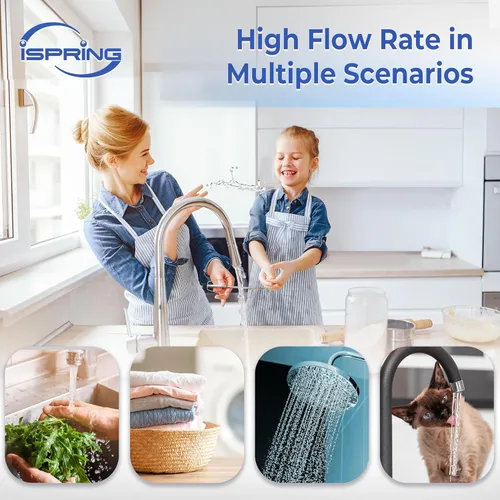 Miniatura 4 de iSpring Sistema de filtro de agua para toda la casa, reduce el cloro, la cloramina, el plomo, el filtro de agua dura hasta 5 años, modelo: WF1054