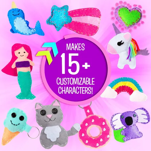 Miniatura 2 de Creative Kids Kit de costura de fieltro - Artesanía de más de 15 personajes - Divertido kit de bricolaje para niños mayores de 8 años - Juego