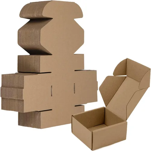 Miniatura 8 de SUNLPH - Paquete de 50 cajas de envío pequeñas de 4x4x1 pulgadas, cajas de cartón corrugado negras, caja de embalaje para mudanza y envío Negro