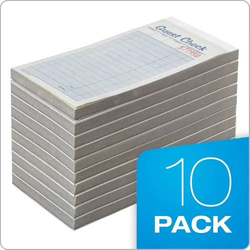 Miniatura 7 de Adams Guest Check Pads, 2 partes, sin carbono, blanco/canario, 3-3/8 pulgadas x 6-3/8 pulgadas, 50 juegos por bloc, paquete de 10 (104-50SW)