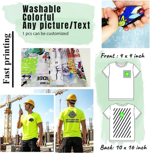 Miniatura 2 de Camiseta Hi Vis con tira reflectante de alta visibilidad, camisetas de seguridad personalizadas para tu logotipo, camisas de trabajo al aire libre
