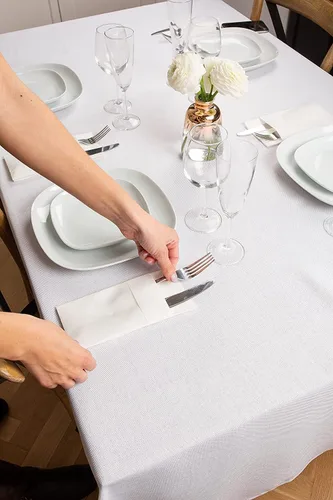 Miniatura 9 de Servilletas de bolsillo American Homesttead, paquete de 50 unidades, 15.75 x 15.75 pulgadas, papel de lino con tacto airlaid, plegadas con bolsillo