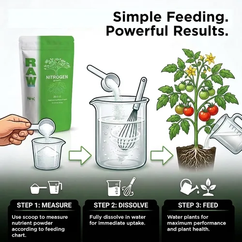 Miniatura 4 de Fertilizante de nitrógeno crudo de 2 onzas Alimento vegetal soluble en agua con alto contenido de nitrógeno para crecimiento vegetativo