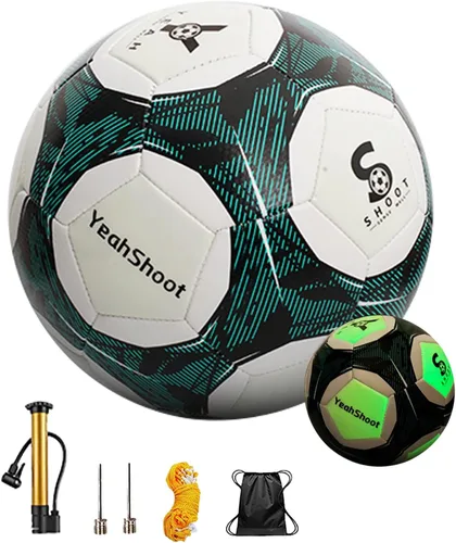 Miniatura 9 de Balón de fútbol holográfico tamaño 5, fútbol reflectante, bola de fútbol que brilla en la oscuridad, pelota de fútbol de cuero compuesto reflectante