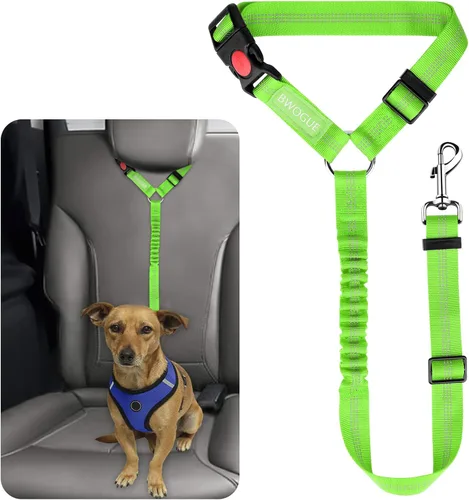 Miniatura 14 de BWOGUE Arnés de cinturón de seguridad para mascotas, cinturón de seguridad ajustable para reposacabezas de coche, arnés de cinturón de seguridad