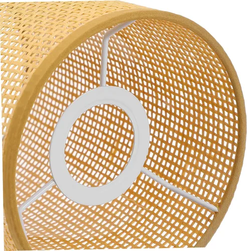 Miniatura 7 de OSALADI Pantallas de lámpara para lámparas de mesa, pantalla de ratán tejida blanca, pantalla de tambor fácil de instalar