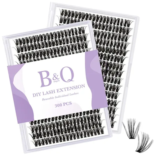 Miniatura 12 de Kit de racimos de pestañas falsas B&Q Bella, pestañas naturales en racimo, pestañas finas invisibles, pestañas individuales, kit de extensión