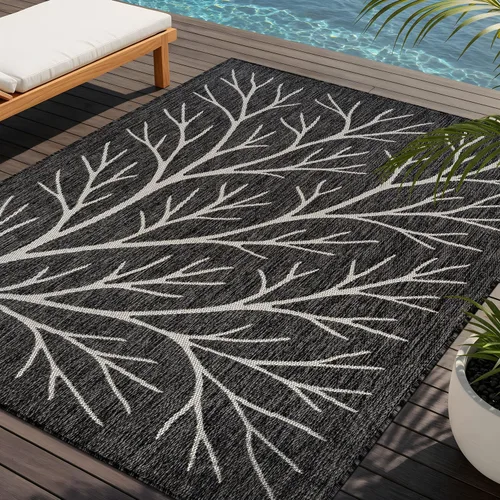 Miniatura 13 de Alfombra Lavable para Interiores y Exteriores 8x10 Resistente a la Intemperie Alfombras de Área Modernas de Yute Sólido para Porche Terraza Balcón