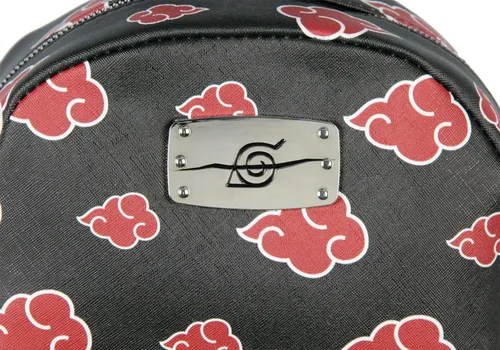 Miniatura 2 de Naruto Akatsuki Sasuke Red Cloud Anti Leaf Faux Saffiano - Mini mochila de piel sintética Negro - Mini mochila