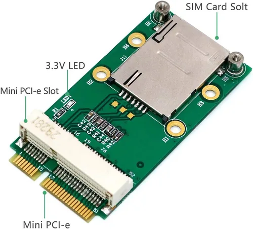 Miniatura 3 de HLT Adaptador Mini PCI-E con ranura para tarjeta SIM
