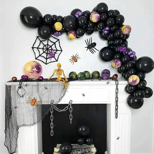 Miniatura 6 de FOTIOMRG - Globos negros de 12 pulgadas, paquete de 50 globos de fiesta negros de buena calidad para cumpleaños, graduación, baby shower, Halloween
