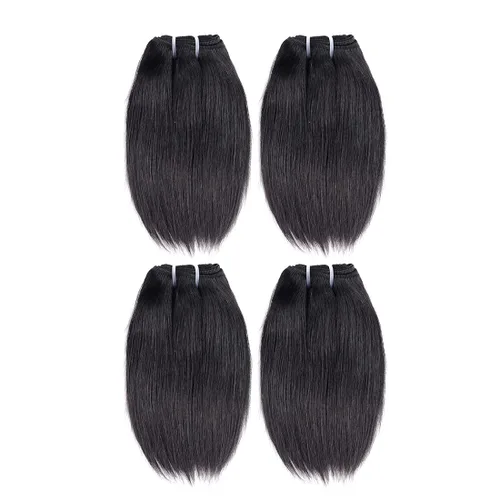 Miniatura 7 de Liang Dian Paquetes de cabello humano corto de 8 pulgadas color natural 4 paquetes 12A cabello virgen brasileño 100% cabello humano liso sin