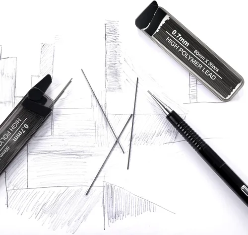 Miniatura 5 de HESTYA 360 piezas de repuestos de lápices mecánicos de colores de 0.028 in HB negro recambios, 7 colores surtidos y negro con prácticos