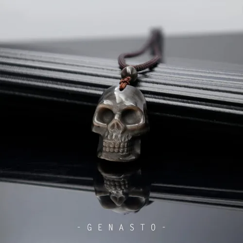Miniatura 5 de GENASTO Collar de piedra de obsidiana, colgante de cristal curativo, joyería espiritual, piedra natural para felicidad y suerte, Piedra, Ágata