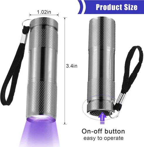 Miniatura 2 de Roceei 10 linternas de luz negra UV, luces LED, luz negra de mano, mini detector de antorcha, linterna UV portátil para mascotas