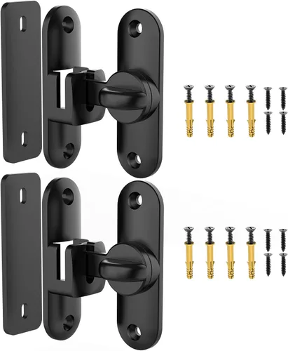 Miniatura 9 de Cerradura de Puerta de Granero – Pequeña Cerradura de Puerta Corredera de 90/180 Grados, Pestillo de Puerta de Barra Pesada, Cerradura