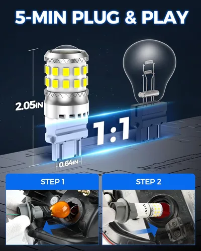 Miniatura 5 de Marsauto Focos LED de reversa mejorados 3157 3156, luz trasera de estacionamiento, DRL, luz de freno con proyector para reemplazo de focos 3047 3457